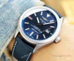 2019 Replica Breitling Avenger Men Watch SS Blue Dial Blue Leather strap